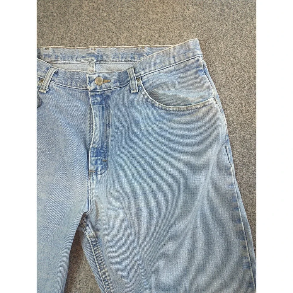 Wrangler Authentics Mens Light Wash Straight Leg Denim Jeans 34x29 976T1SB Blue